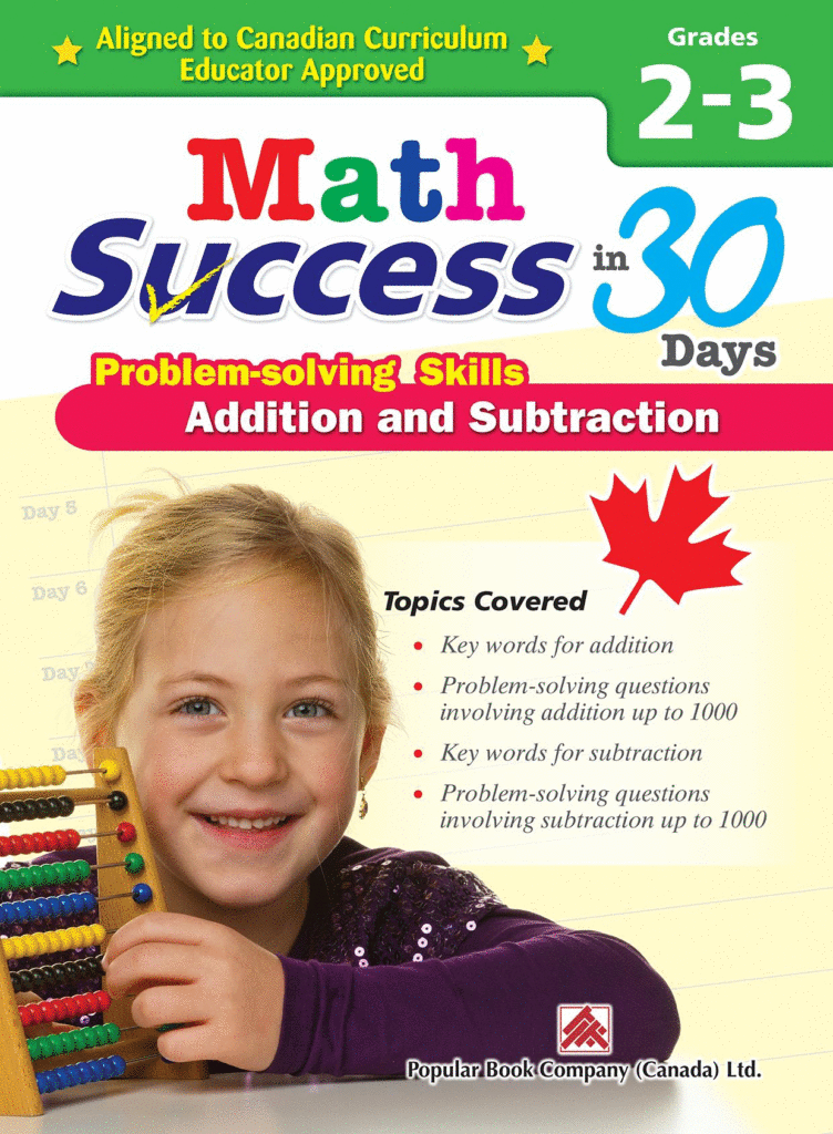 Math Success Problem Solving Skills Additional And Subtraction Grades 2 3 Canadian 0815